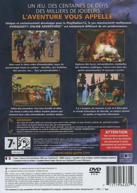 EverQuest - Online Adventures box cover back